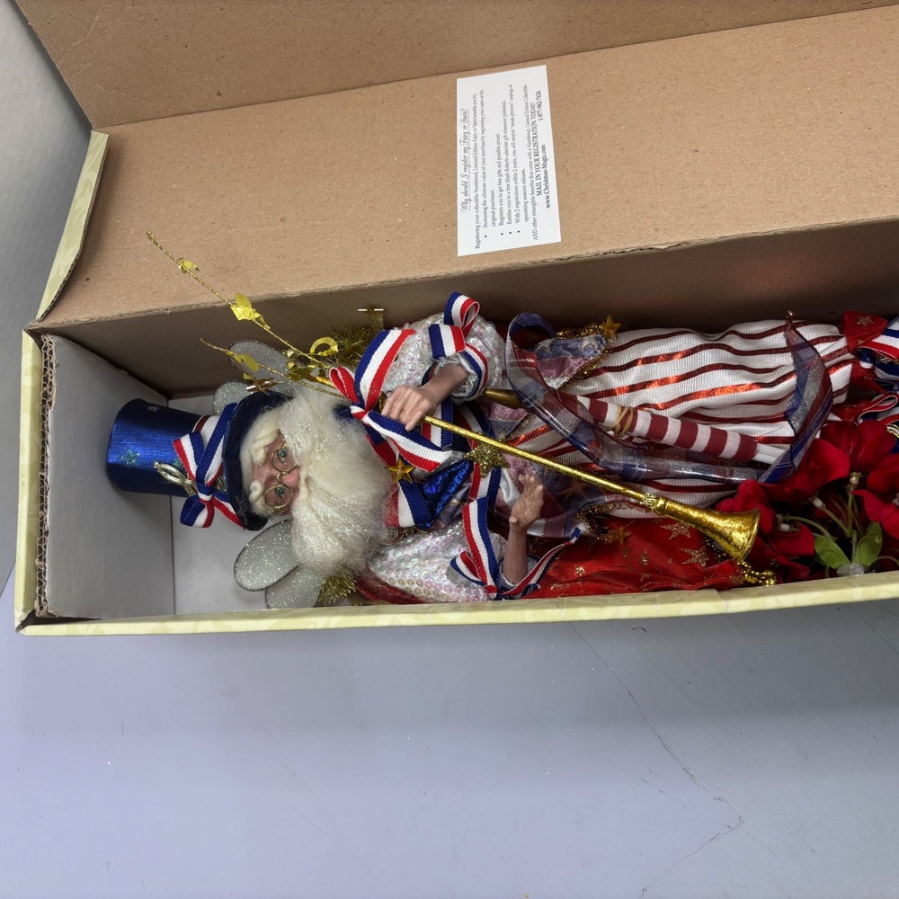 Mark Roberts Star Spangled Banner Fairy Med Limited Ed 192/500 Patriotic 18in - Picture 2 of 16